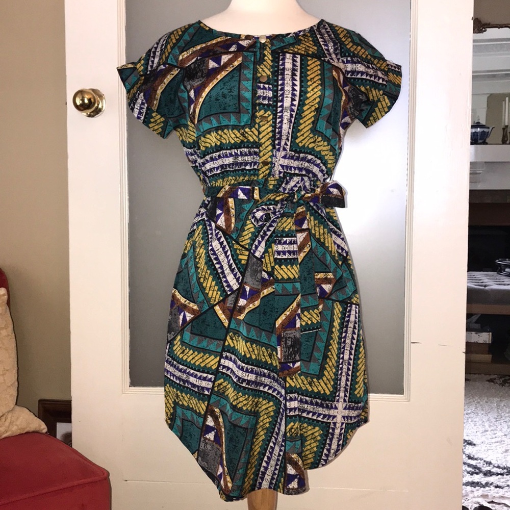 Tribal Print Shirt Dress